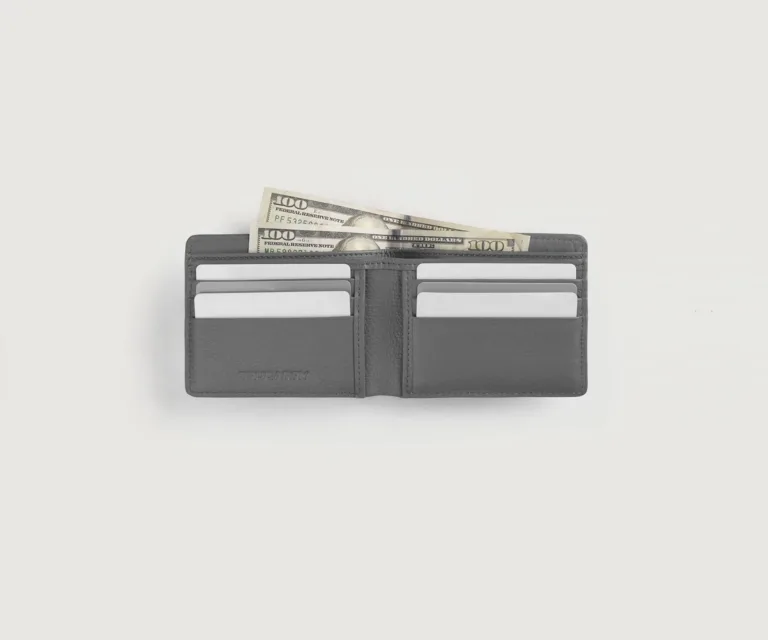 Voren Grey Leather Bi-fold Wallet Luxury Handcrafted Leather Accessory / Gift — Card Capacity & Daily Organization