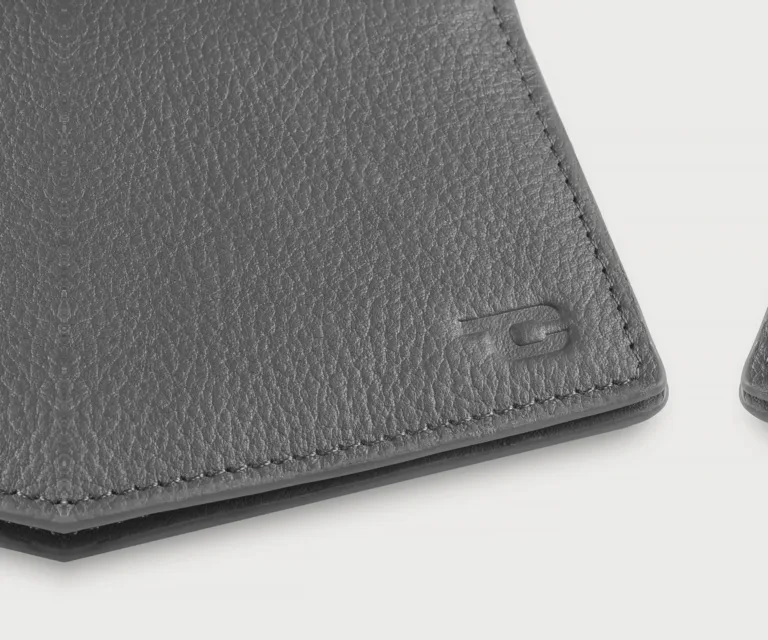 Voren Grey Leather Bi-fold Wallet Luxury Handcrafted Leather Accessory / Gift — Luxury Gift Box & Signature Packaging Presentation