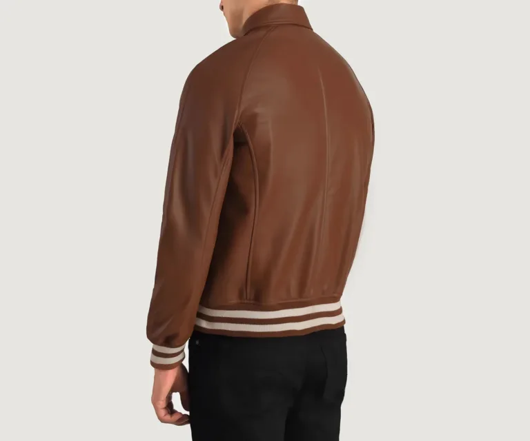 Walton Brown Leather Varsity Jacket — view 4