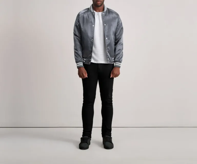 Xander Grey Varsity Jacket — view 4