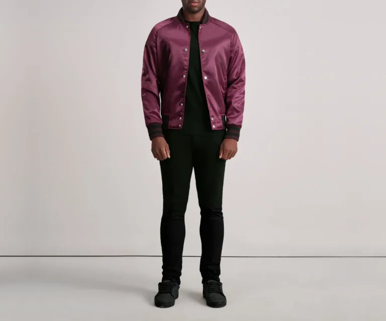 Xander Maroon Varsity Jacket — view 4