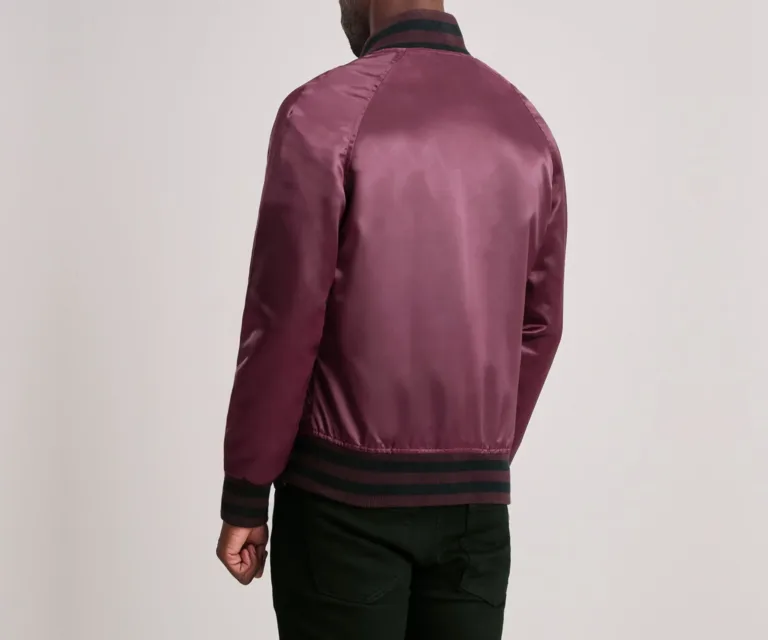 Xander Maroon Varsity Jacket — view 5