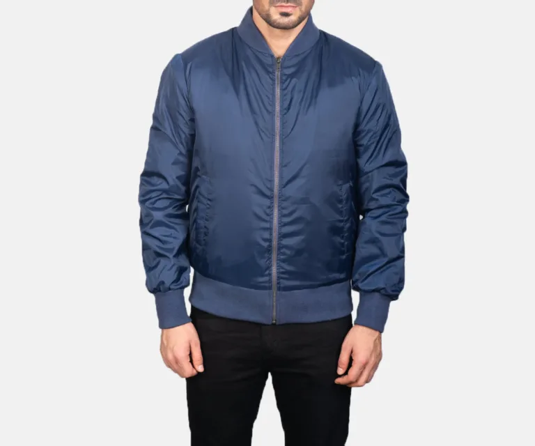 Zack Blue Bomber Jacket — view 4